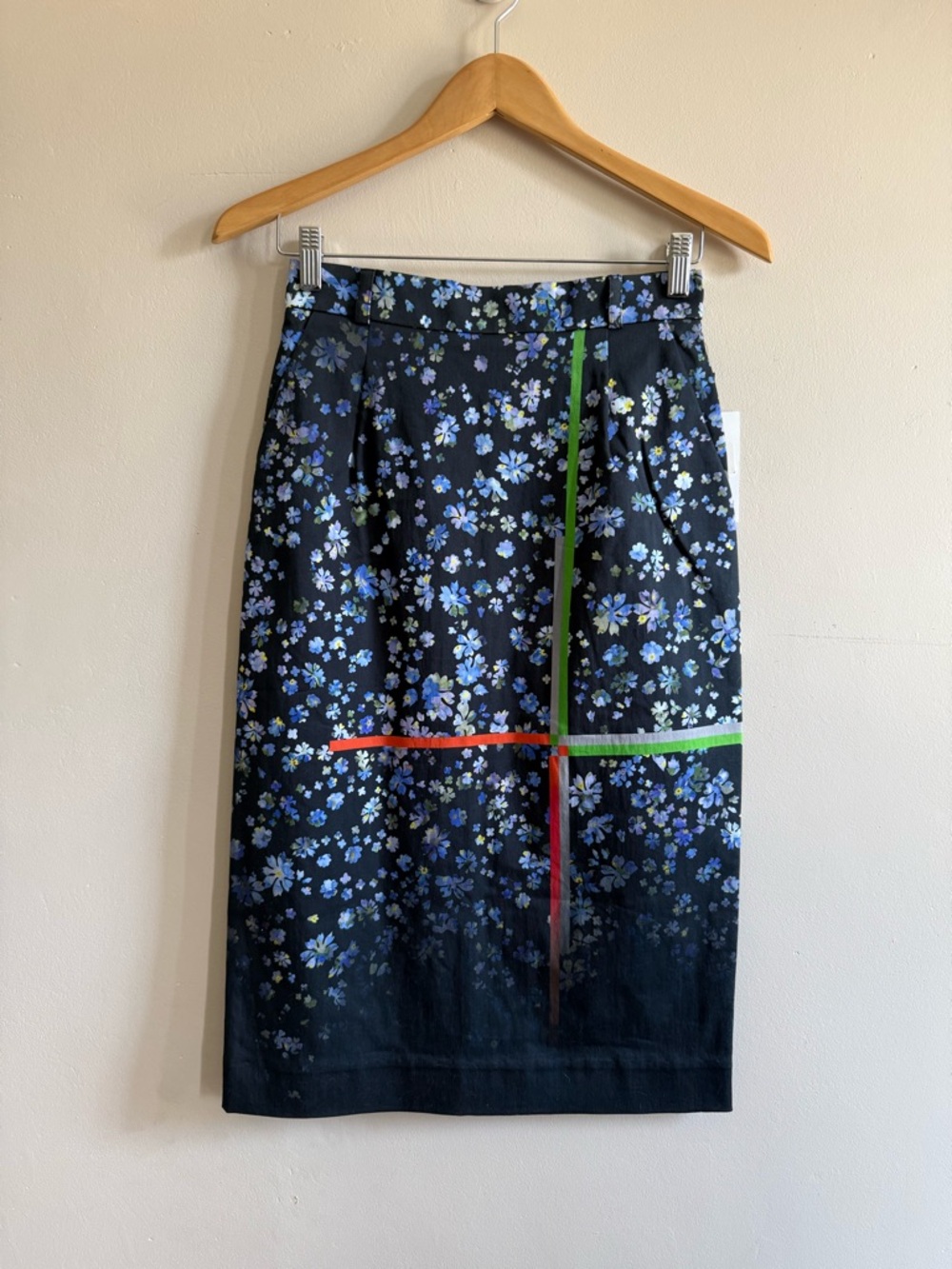 NOT FOR SALE - Preen by Thornton Bregazzi Navy Floral Pencil Skirt